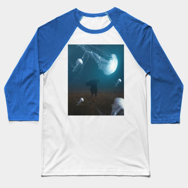 Jellyfish Baseball T-Shirt by xmuratakyol